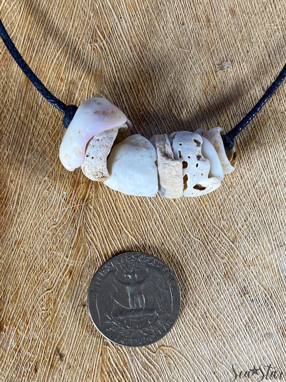 Weathered and Ocean Tumbled Puka Shell Necklace (#9593) | seastar-9595.jpg