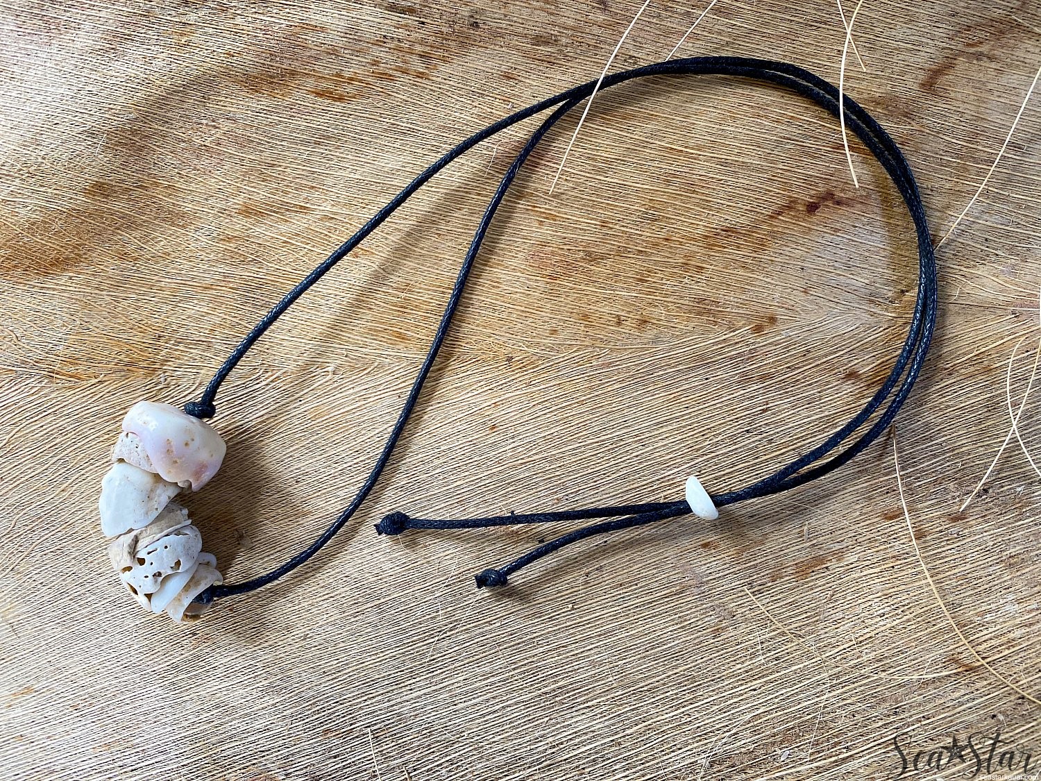 Weathered and Ocean Tumbled Puka Shell Necklace (#9593) | seastar-9593.jpg
