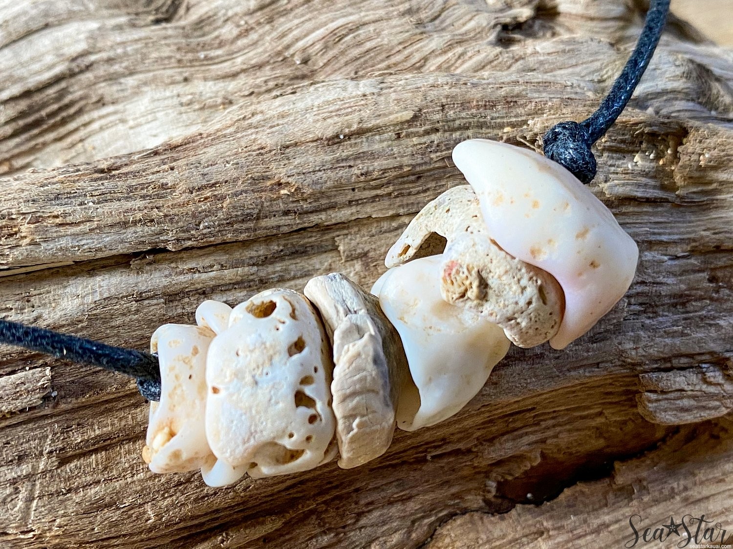 Weathered and Ocean Tumbled Puka Shell Necklace (#9593) | seastar-9603.jpg